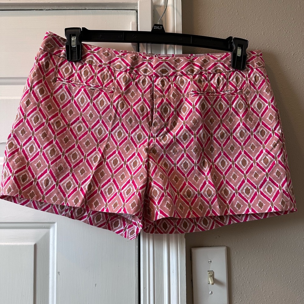 Pink and White Geometric Gap Shorts Sz 10